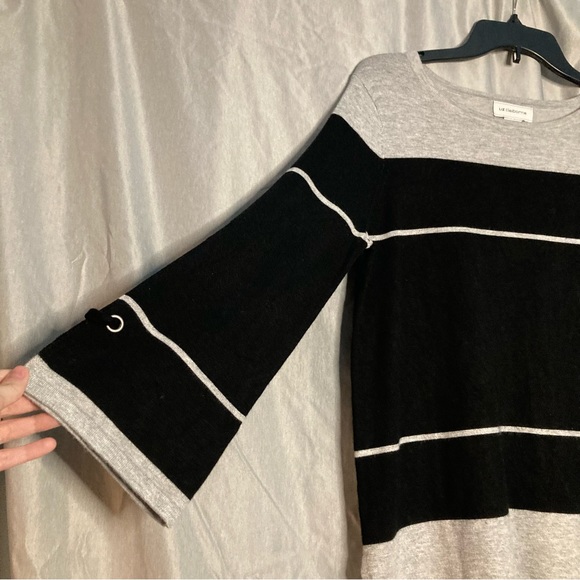 Liz Claiborne Black and Gray Long Sleeve Shirt Size Small - Picture 4 of 6